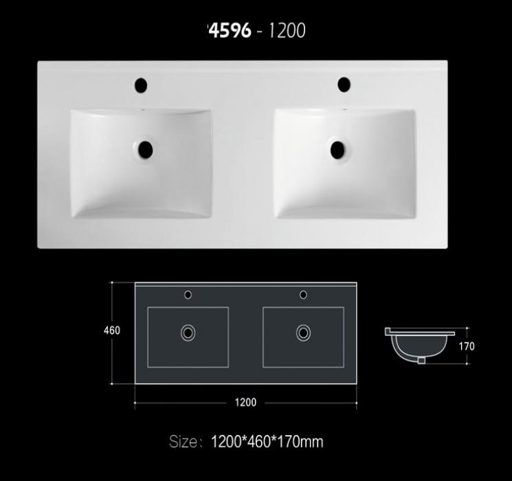 120cm double basin bathroom sink matt color and glossy color allowed for vanity factory
