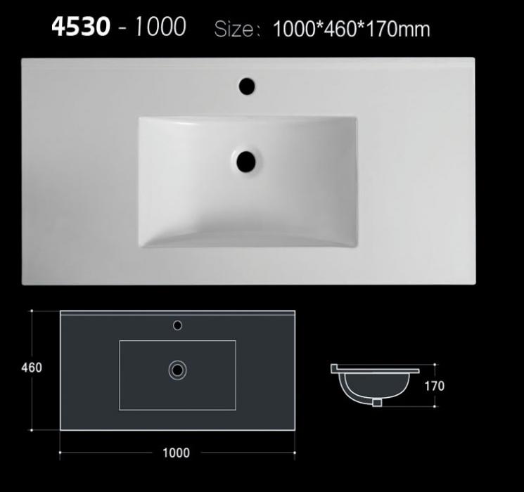 100 cm Matt and glossy color allowed bathroom sink for vanity with CE and CUPC approval