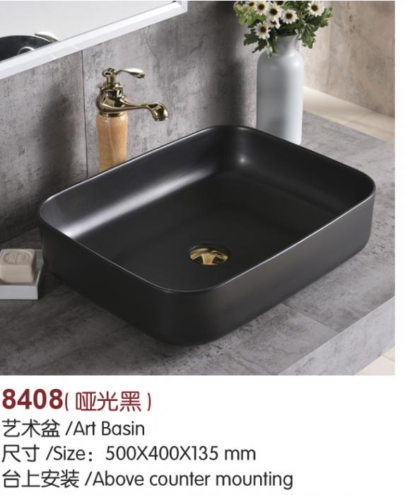 elegant TOTO style matt black art wash basin