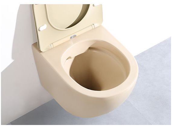 beige matt color wall hung toilet