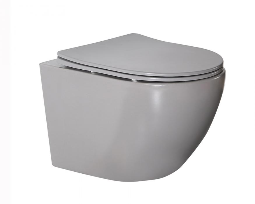 Grey matt color wall hung toilet