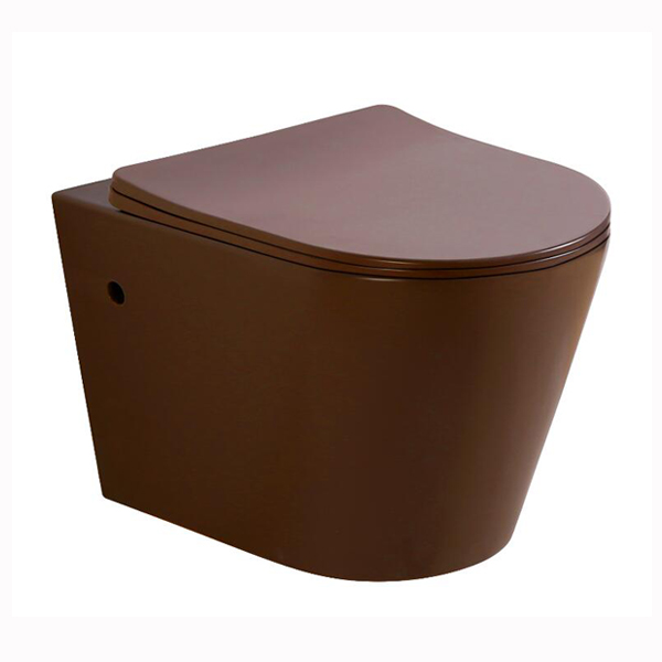 Matt brown color wall hung toilet