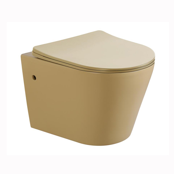 Dark beige matt color wall hung toilet