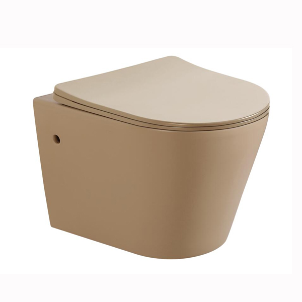 beige matt color wall hung toilet