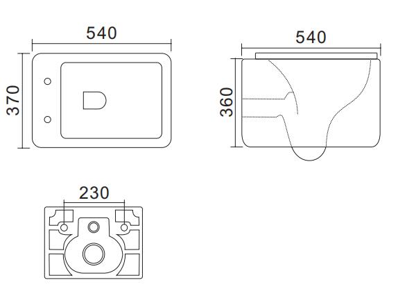 Glossy White wall mounted toilet