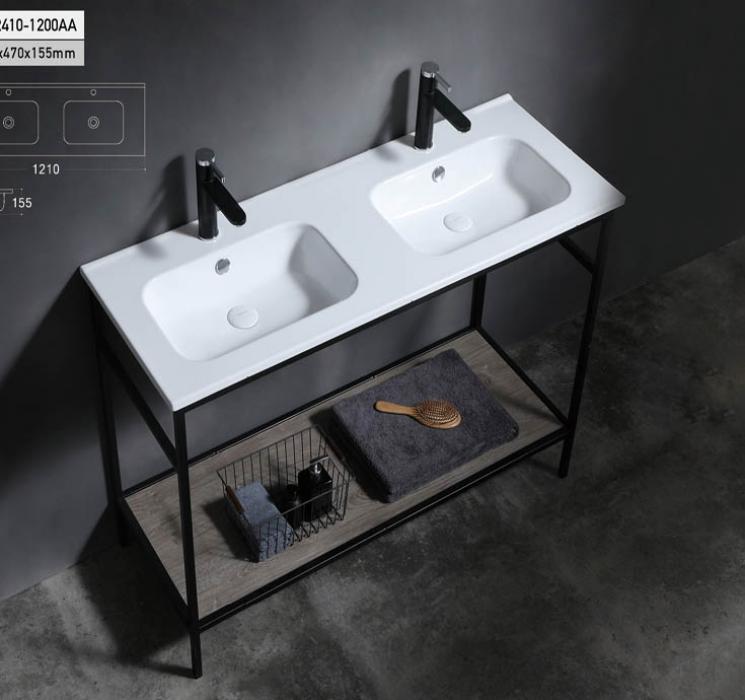 120cm double basin bathroom sink matt color and glossy color allowed for vanity factory