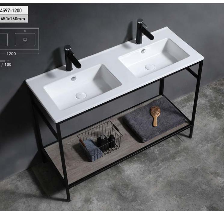 120cm double basin bathroom sink matt color and glossy color allowed for vanity factory