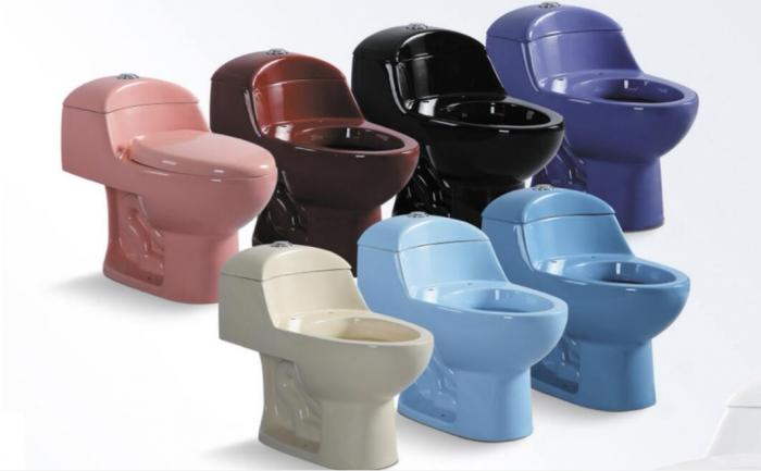 supply China Siphoic ivory and colorful one pc toilet low price for South America market