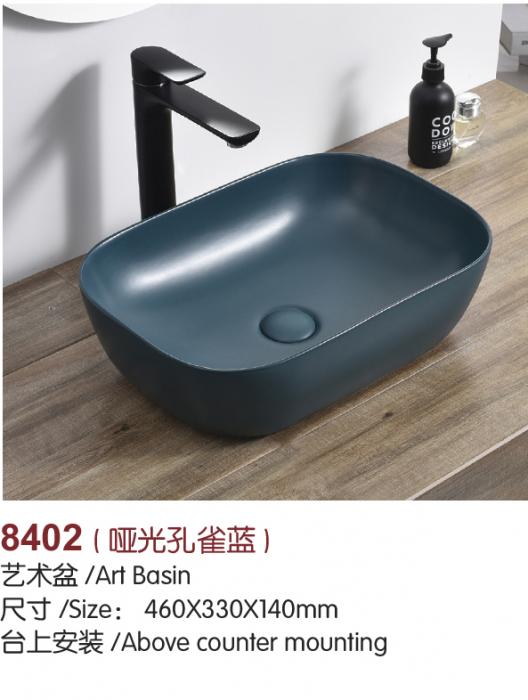 easy clean matt ocean blue bathroom sink wash basin