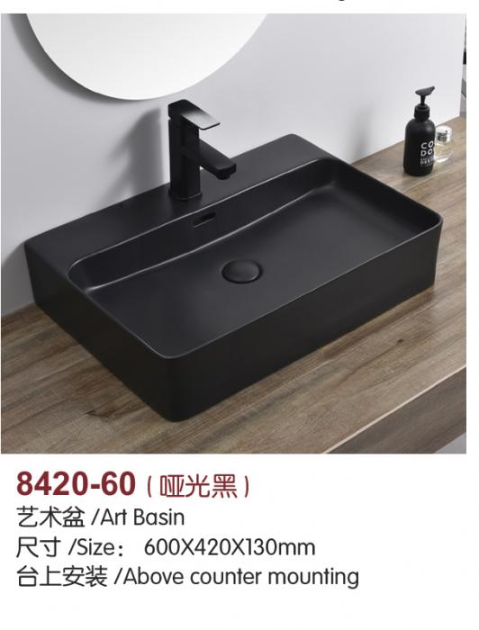 Roca style matt black art wash basin